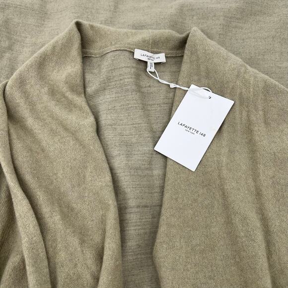 LAFAYETTE 148 NEW YORK Cardigan Pistachio Melange Wool Blend Belted 1X NEW - Picture 11 of 16